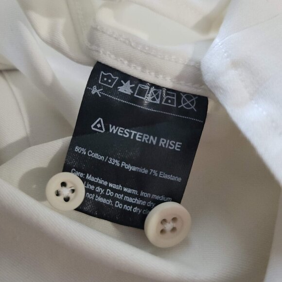 Western Rise X Cotton Longsleeve Button Shirt Men's Medium M White Excellent - Picture 4 of 5